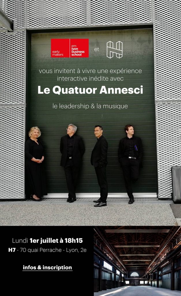 Invitation du Quatuor Annesci à une démonstration Musique et Management à Lyon