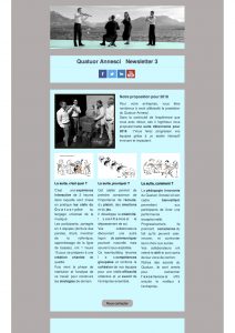 Newsletter 3 du Quatuor Annesci